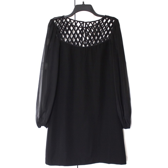 White House Black Market Dresses & Skirts - WHBM | Black Chiffon Long Sleeve Dress